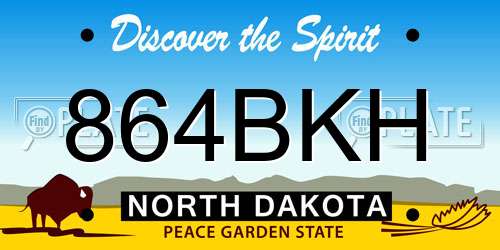 864BKH North Dakota License Plate