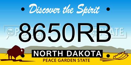 8650RB North Dakota License Plate
