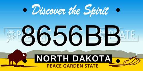8656BB North Dakota License Plate