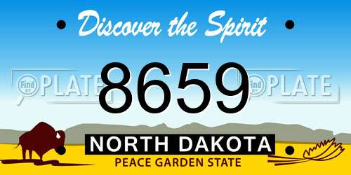 8659 North Dakota License Plate