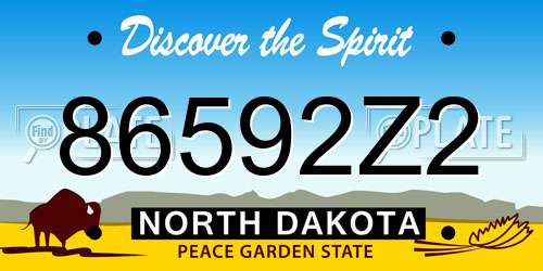 86592Z2 North Dakota License Plate