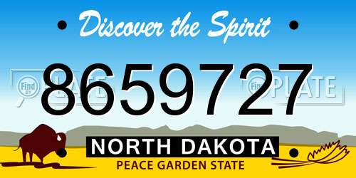 8659727 North Dakota License Plate