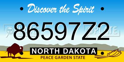 86597Z2 North Dakota License Plate