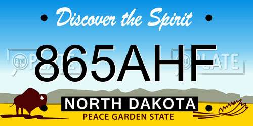865AHF North Dakota License Plate