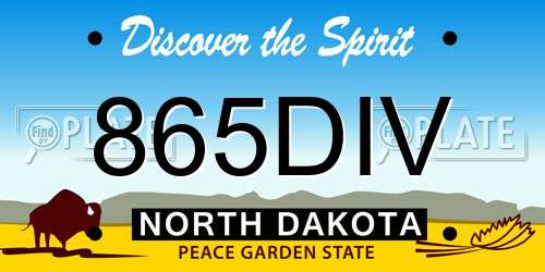 865DIV North Dakota License Plate