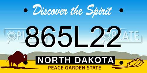 865L22 North Dakota License Plate