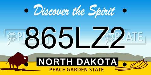 865LZ2 North Dakota License Plate