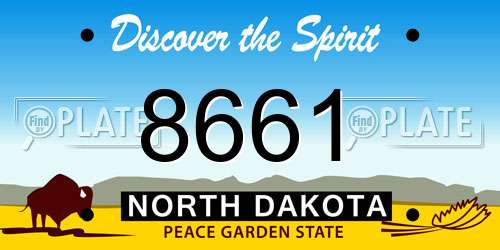 8661 North Dakota License Plate