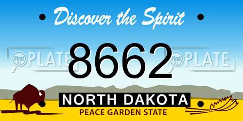 8662 North Dakota License Plate