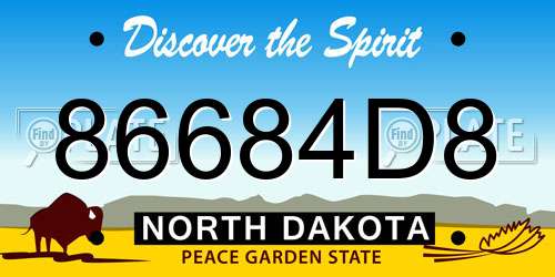 86684D8 North Dakota License Plate