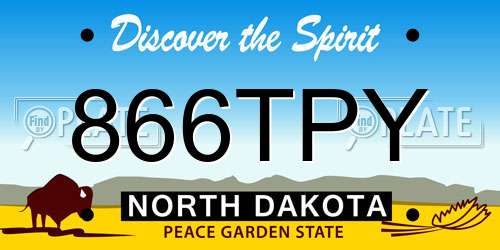 866TPY North Dakota License Plate