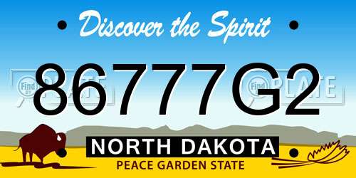 86777G2 North Dakota License Plate