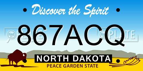 867ACQ North Dakota License Plate