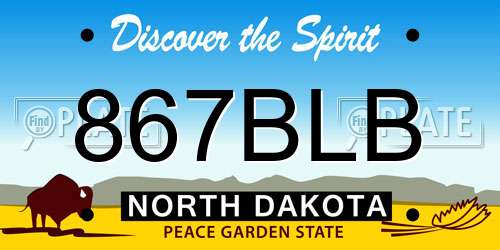 867BLB North Dakota License Plate