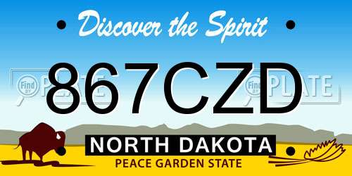 867CZD North Dakota License Plate