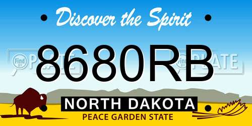 8680RB North Dakota License Plate