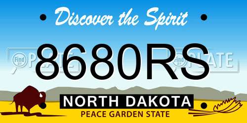8680RS North Dakota License Plate