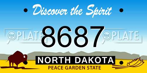 8687 North Dakota License Plate