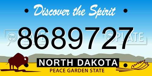 8689727 North Dakota License Plate