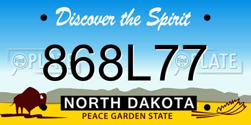868L77 North Dakota License Plate