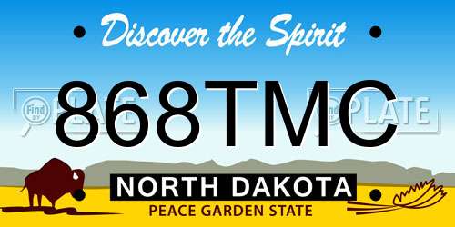868TMC North Dakota License Plate