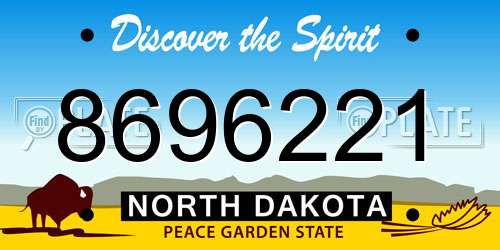 8696221 North Dakota License Plate