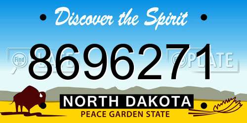 8696271 North Dakota License Plate