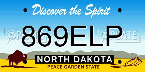 869ELP North Dakota License Plate