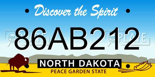 86AB212 North Dakota License Plate