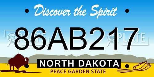 86AB217 North Dakota License Plate