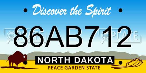 86AB712 North Dakota License Plate