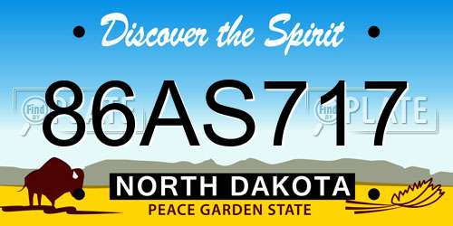 86AS717 North Dakota License Plate