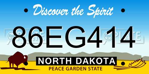 86EG414 North Dakota License Plate