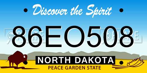 86EO508 North Dakota License Plate