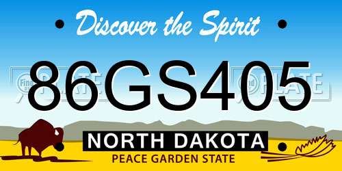 86GS405 North Dakota License Plate