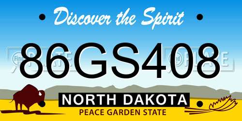 86GS408 North Dakota License Plate
