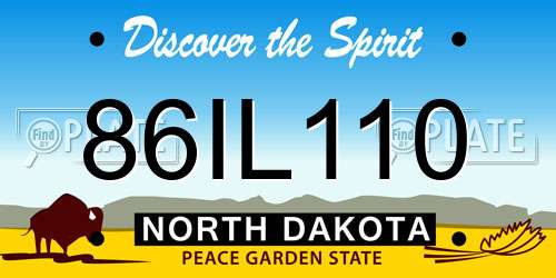 86IL110 North Dakota License Plate