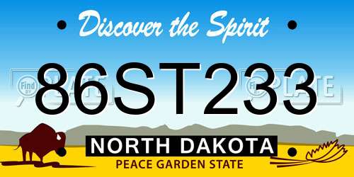 86ST233 North Dakota License Plate