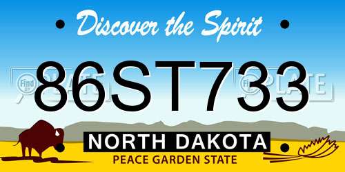 86ST733 North Dakota License Plate