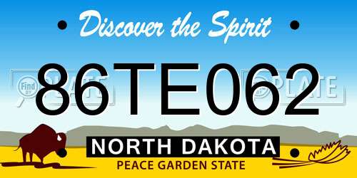 86TE062 North Dakota License Plate