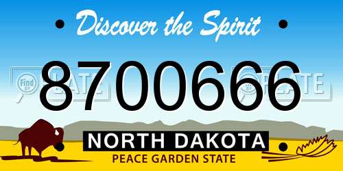 8700666 North Dakota License Plate