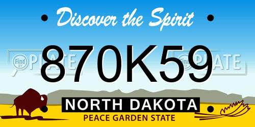 870K59 North Dakota License Plate