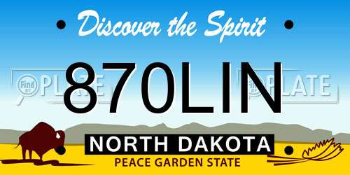 870LIN North Dakota License Plate