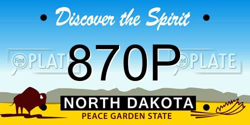 870P North Dakota License Plate