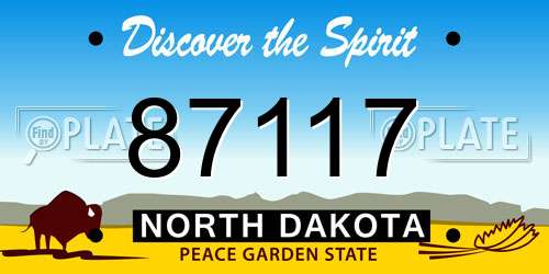 87117 North Dakota License Plate