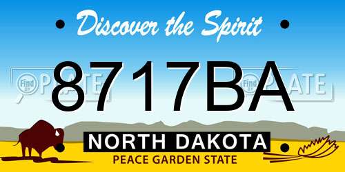 8717BA North Dakota License Plate