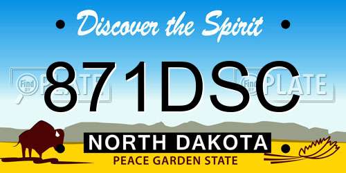 871DSC North Dakota License Plate