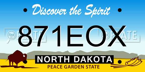 871EOX North Dakota License Plate