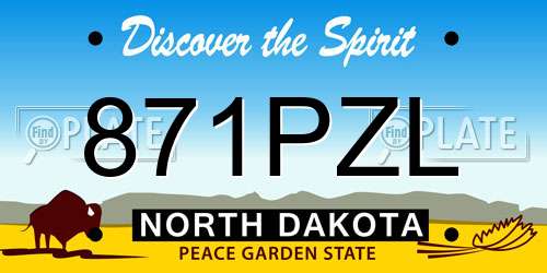 871PZL North Dakota License Plate