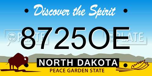 8725OE North Dakota License Plate